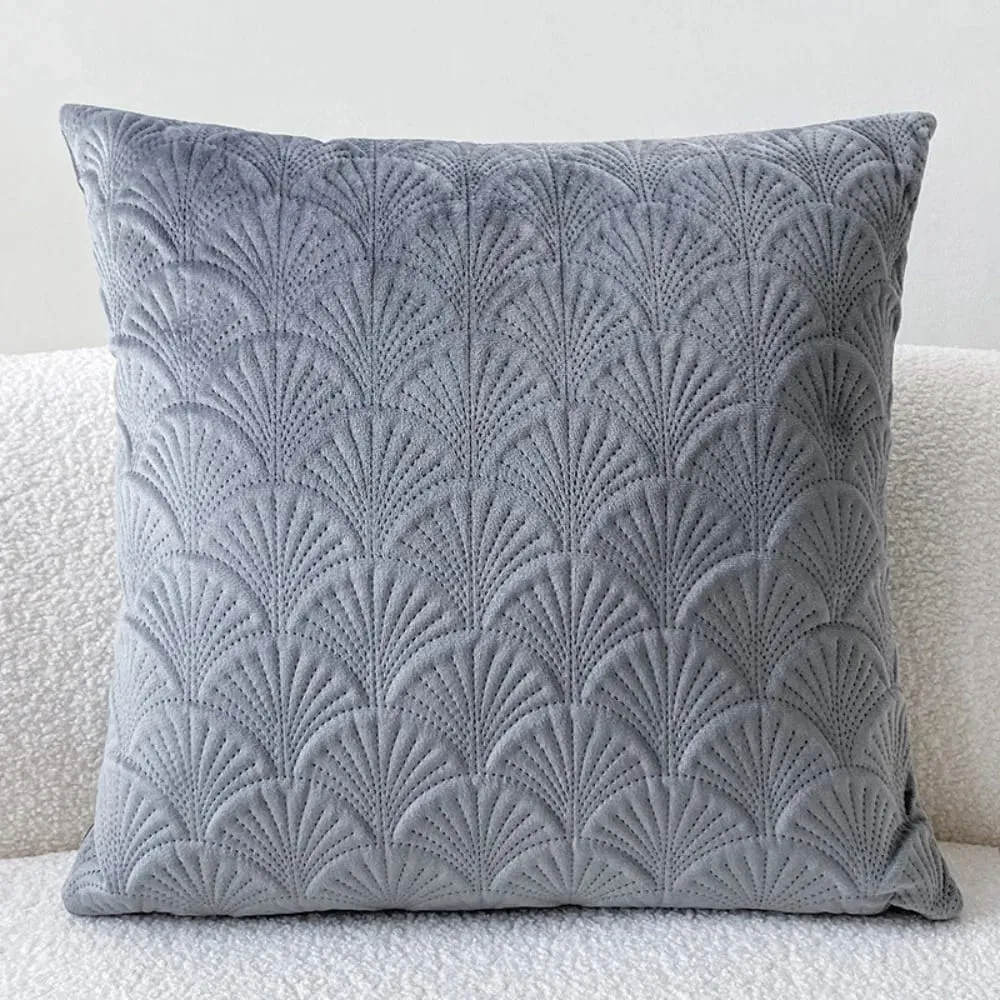 Nordic Simple Quilted Velvet Cushion Cover Solid Colors Decorative Throw Pillow Case 45x45cm for Sofa Bedside Home Decor — image 4