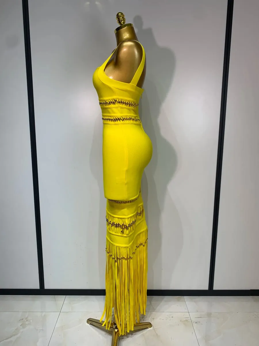 Kvinder Ærmeløs Sexet Firkantet Krave kvast Bodycon Bandage Kjole Berømthed Elegant Aftenfest Højkvalitets fødselsdagskjole