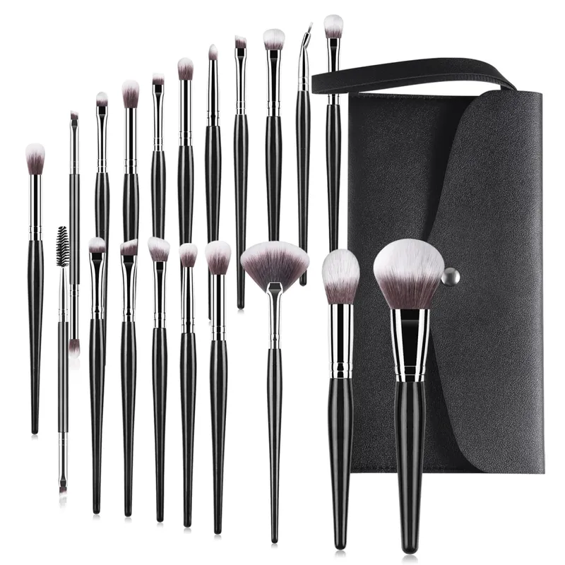 20Pcs Makeup Brush Set Powder Foundation Blush Eyeshadow Eyebrow Brushes Cosmetic Tools with Storage Bag