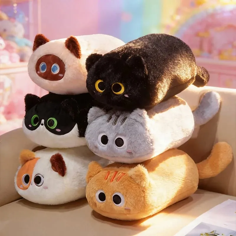 33cm Cat Plush Cushion Adorably Cat Stuffed Pillow Kawaii Throw Pillow Home Decor Toys Soft Sofa Cushion Creative Birthday Gift