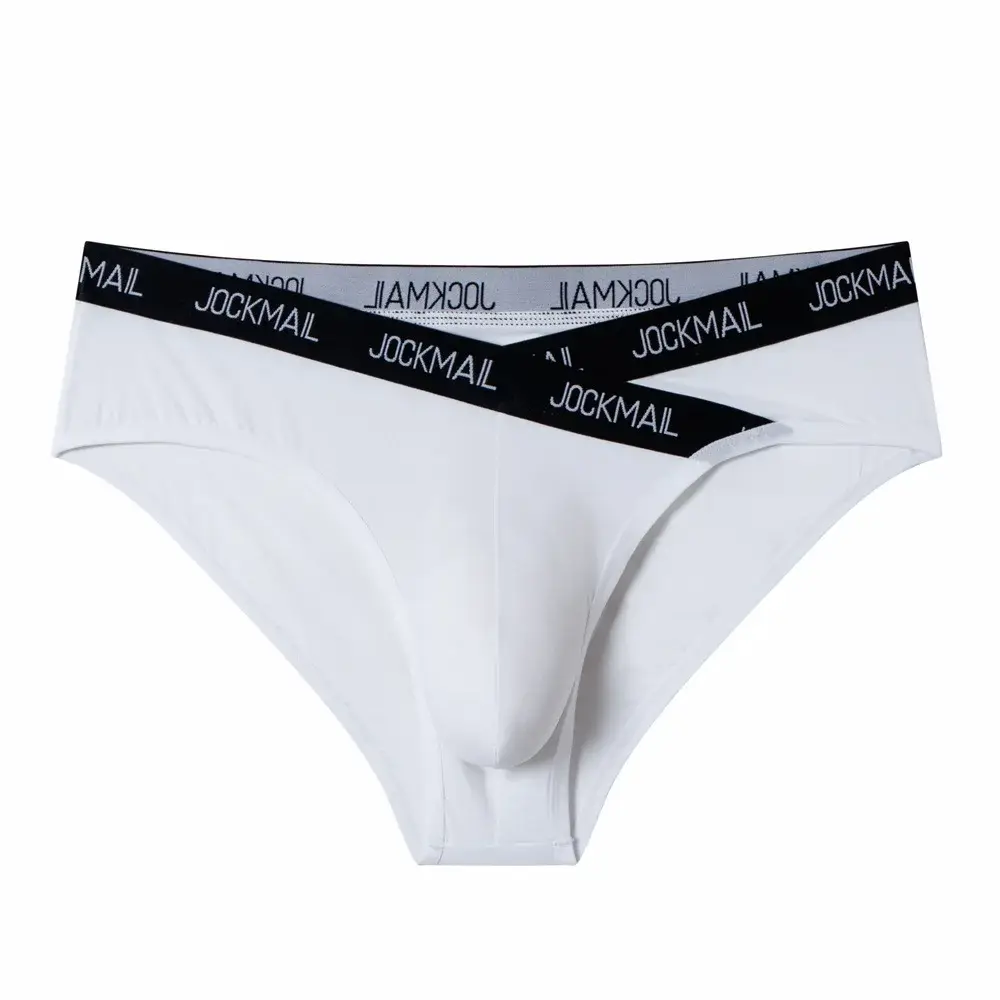 Jockmail メンズ下着ローウエストセクシーなレタースポーツ通気性の夏のアイスシルクブリーフビッグバッグナイロン無地男のパンティー