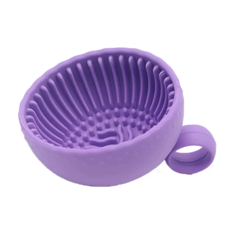 Portable Silicone Makeup Brush Cleaning Bowl For Cosmetic Brushes And Sponge Puff Multifunctional Beauty Washing Accessory