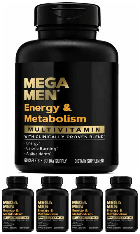 Mega Men Energy & Metabolism Multivitamin Caplets with Lutein Lycopene Zeaxanthin Antioxidants Vitamins Minerals 60 Caplets — image 11