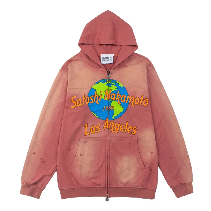 Street Casual SATOSHI Hoodies Pullover Embossed Pattern Embroidery Turtle Shell Design Washed Hooded Men Women Loose Sweatshirts — image 25