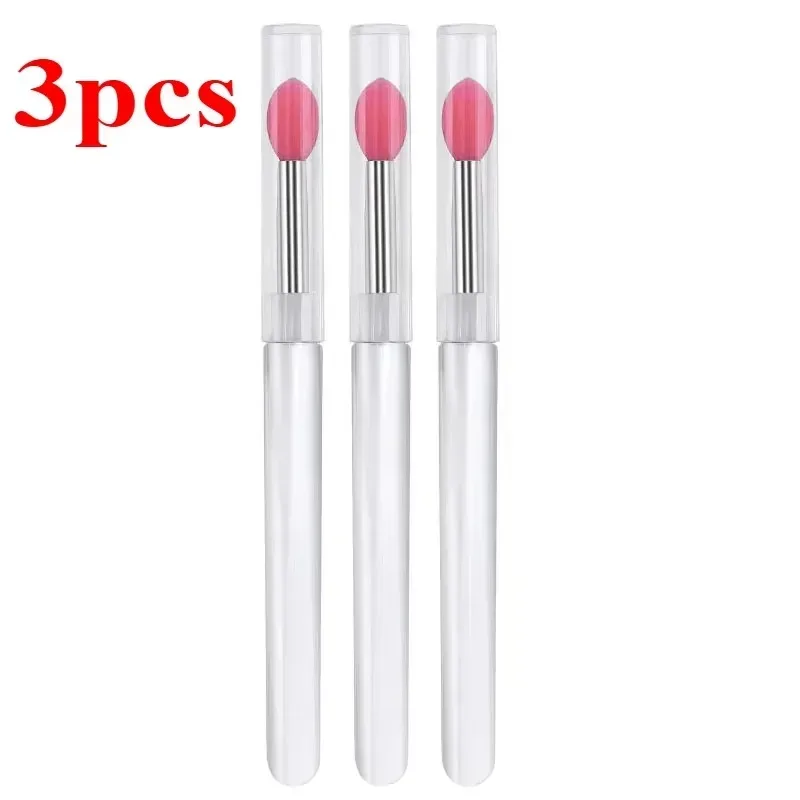 3/5/10PCS Portable Silicone Lip Brush With Cover Soft Multifunctional Lip Balm Applicator Lipstick Lipgloss Makeup Brushes