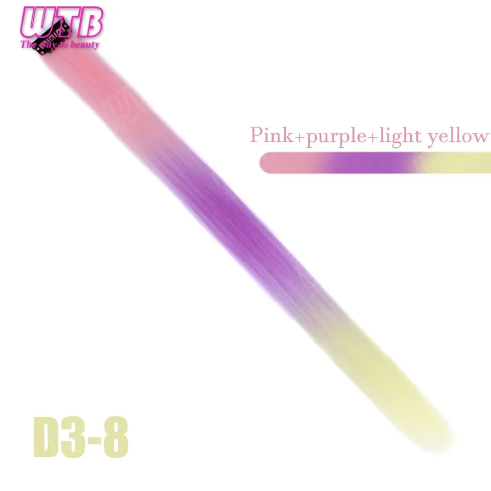 WTB Colored Synthetic Hair Extensions BB Clip Style Gradient Color Hair Extensions Suitable for Women's Daily Wear and Holidays