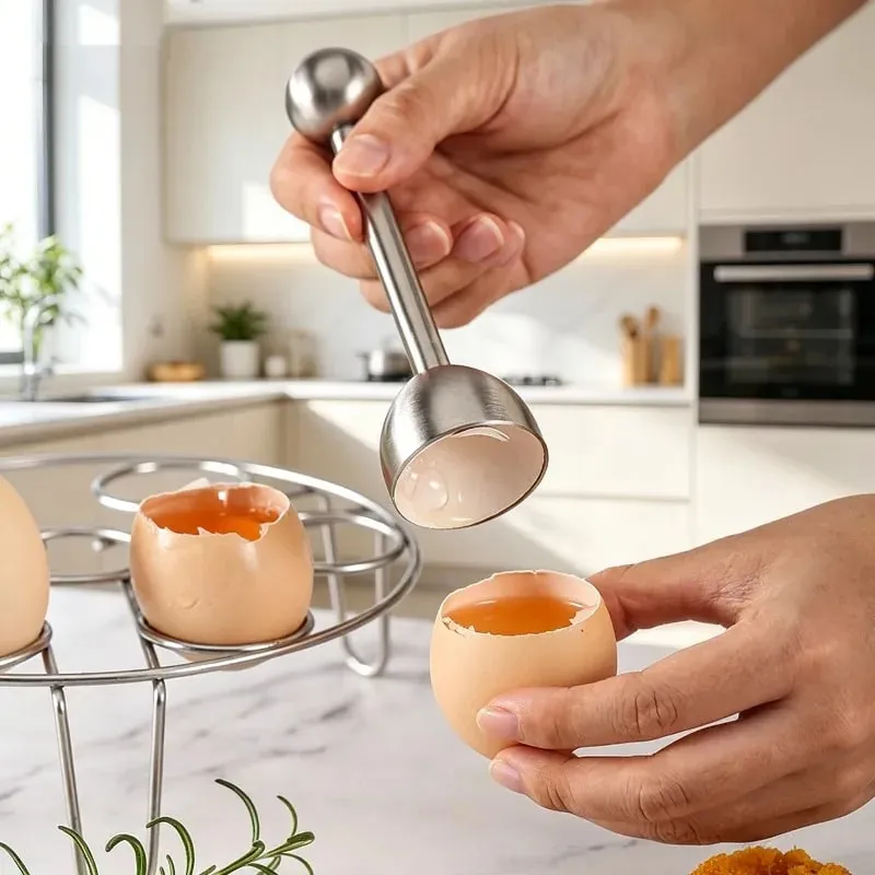 Stainless Steel Egg Opener Shell Opener Egg Head Eggshell Cutter Egg Cup Holder Multi-purpose Egg Tool Kitchen Gadgets — image 1