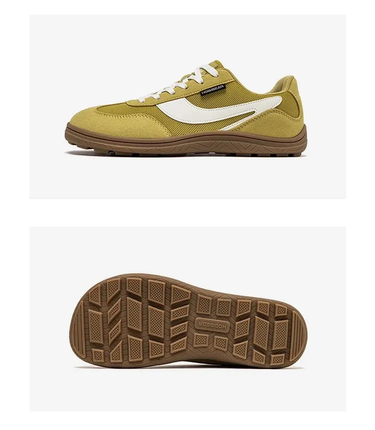 Sapatos descalços largos das mulheres dos homens zero gota tênis minimalistas malha de couro artificial retro sapatos de caminhada