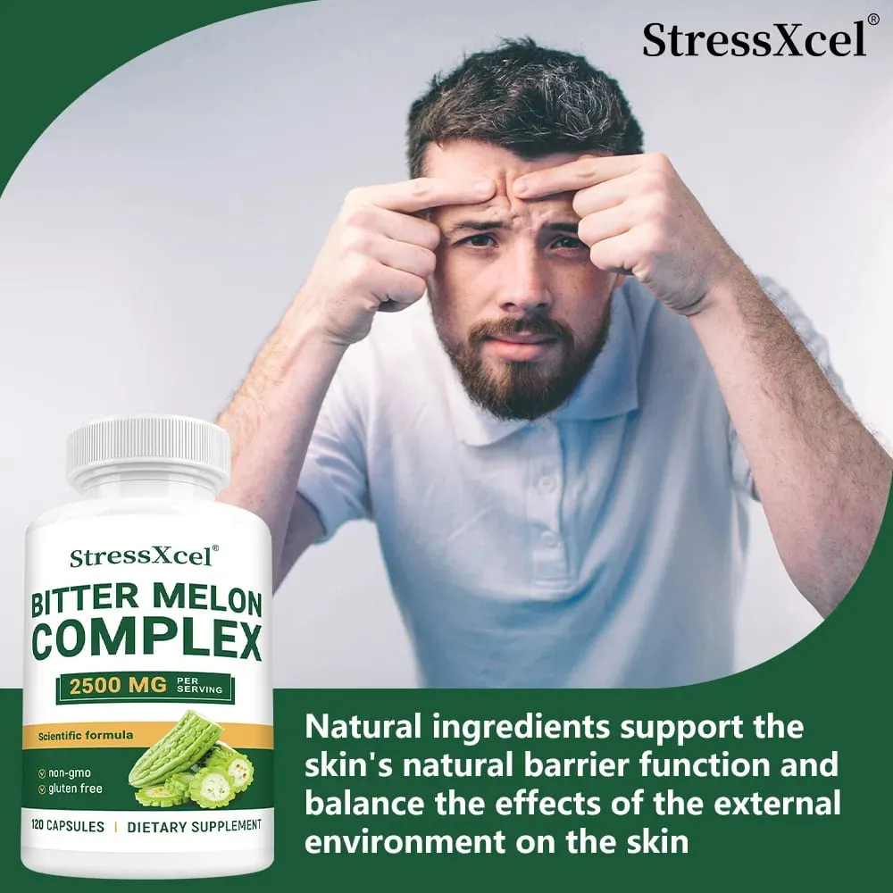 Bitter Melon Extract 2500mg Capsules Supports Blood Sugar Balance Metabolism Digestion Metabolism Skin Health & Detox