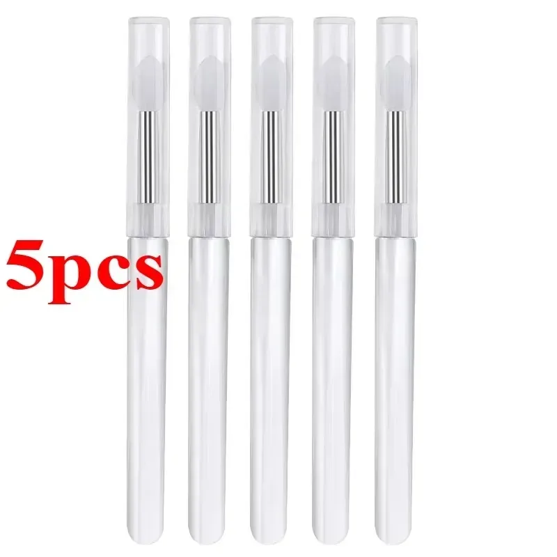 3/5/10PCS Portable Silicone Lip Brush With Cover Soft Multifunctional Lip Balm Applicator Lipstick Lipgloss Makeup Brushes