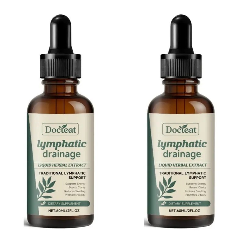 Lymphatic Drainage Drops 60ml Supplement Help Bloat Relief & Immune System Health with Cleavers Red Clover and Stillingia Root