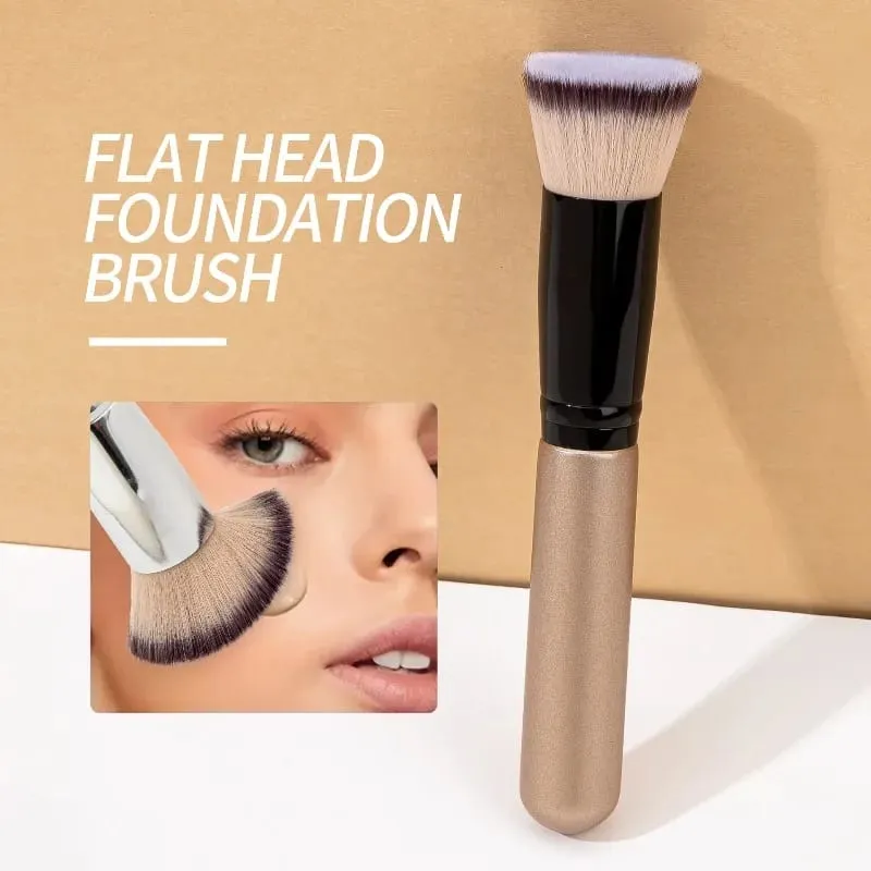 Flat Top Foundation Brush Dense Synthetic Bristles Makeup Brush for Liquid Cream Powder Foundation Blending Flawless Finish