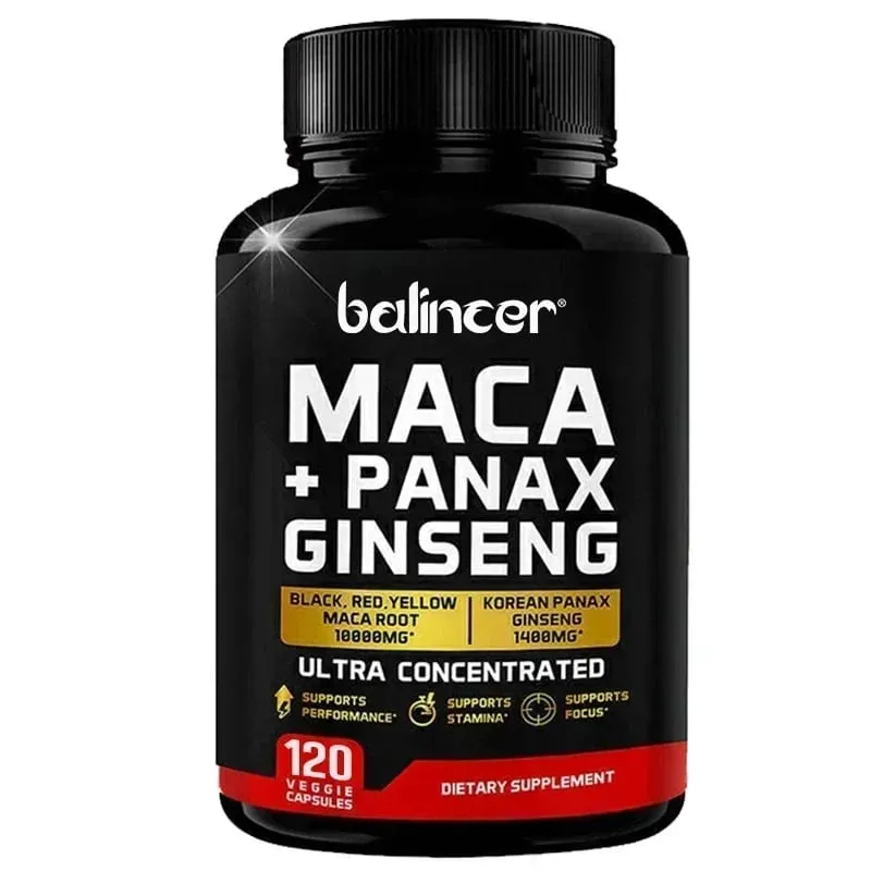 Maca & Ginseng Capsules 10000mg (Yellow+Red+Black) Extract Strength Endurance Muscle Mass Energy & Muscle Support — image 9