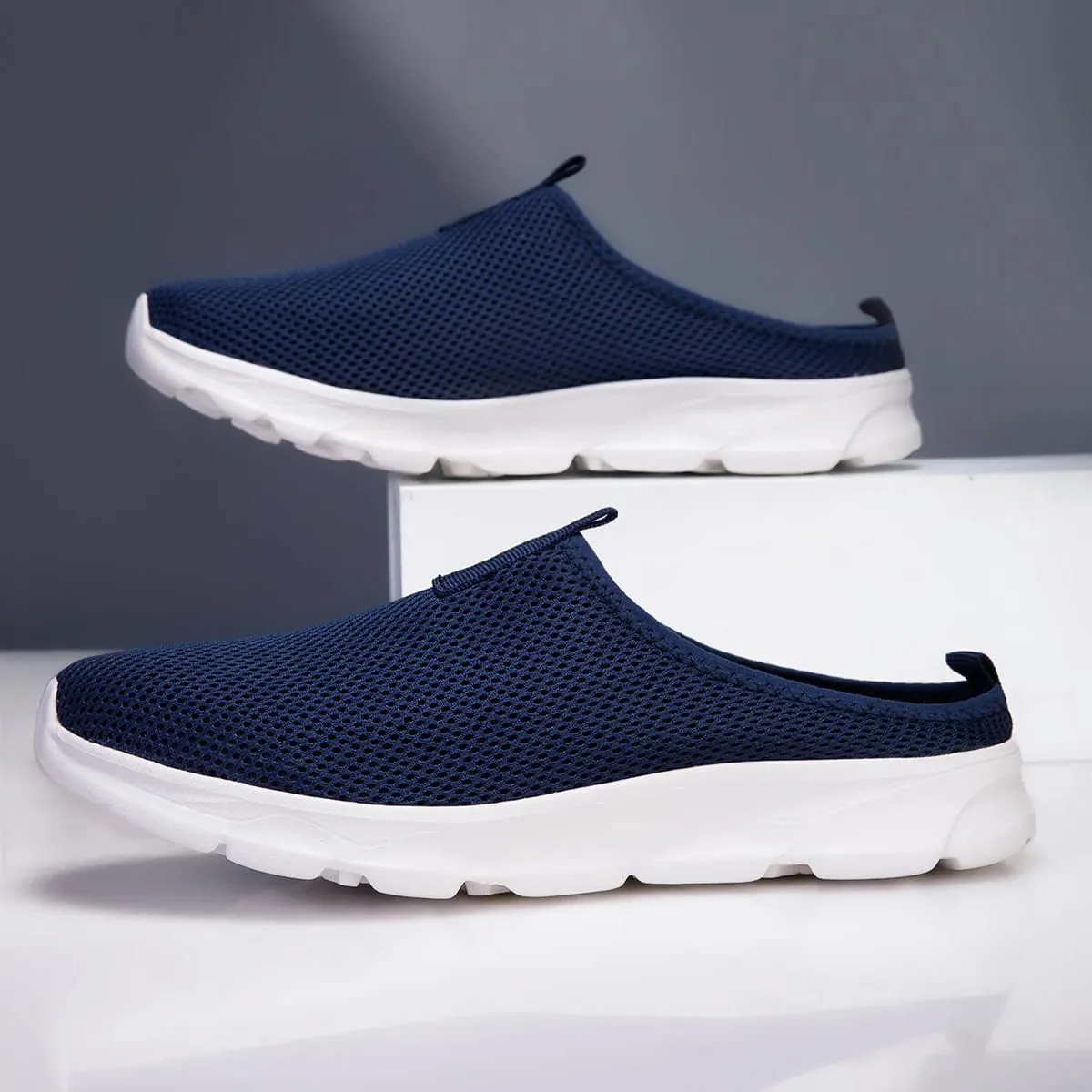 Men's Half Slipper Shoes Fashion Breathable Outdoor Mesh Casual Sneakers Lightweight Comfortable Tenis Masculino Walking Shoes — image 8