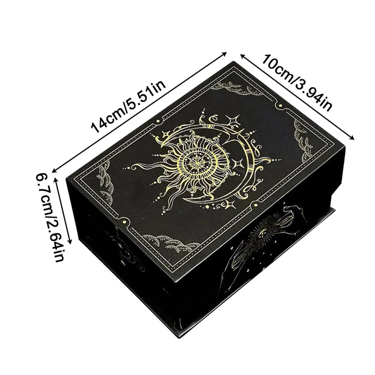 Magnetic Lid Tarot Card Box Portable Lightweight Storage Organizer Low-key elegant Playing Cards Jewelry Keepsakes storage box — image 5
