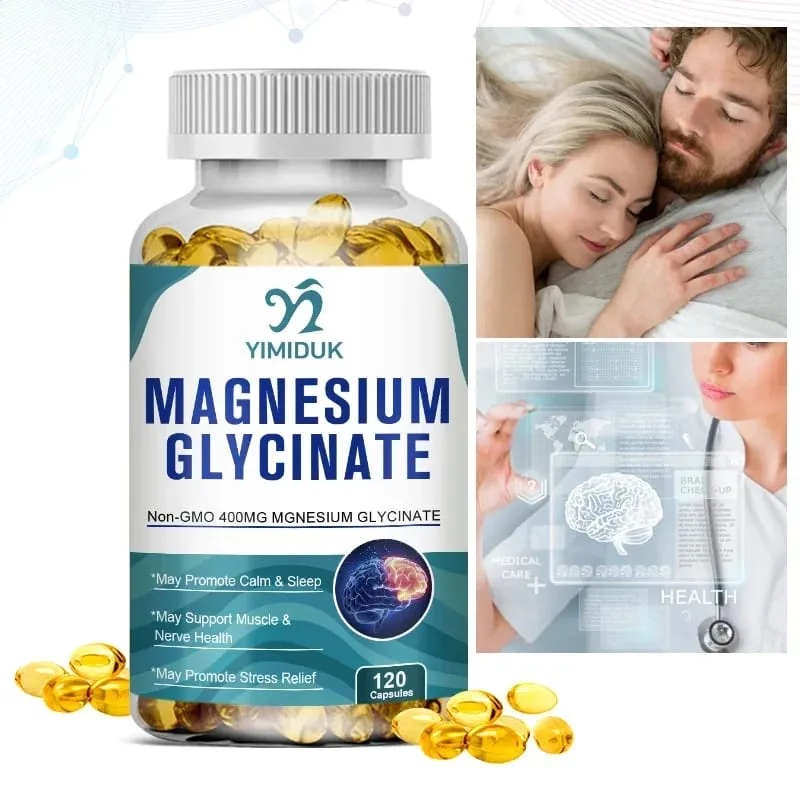 Yimiduk Pure Magnesium Glycinate Supplement na may Vitamin B6 para sa Panlaban sa Fatigue Cramps at Heart Health Binabawasan ang Anxiety Vegan