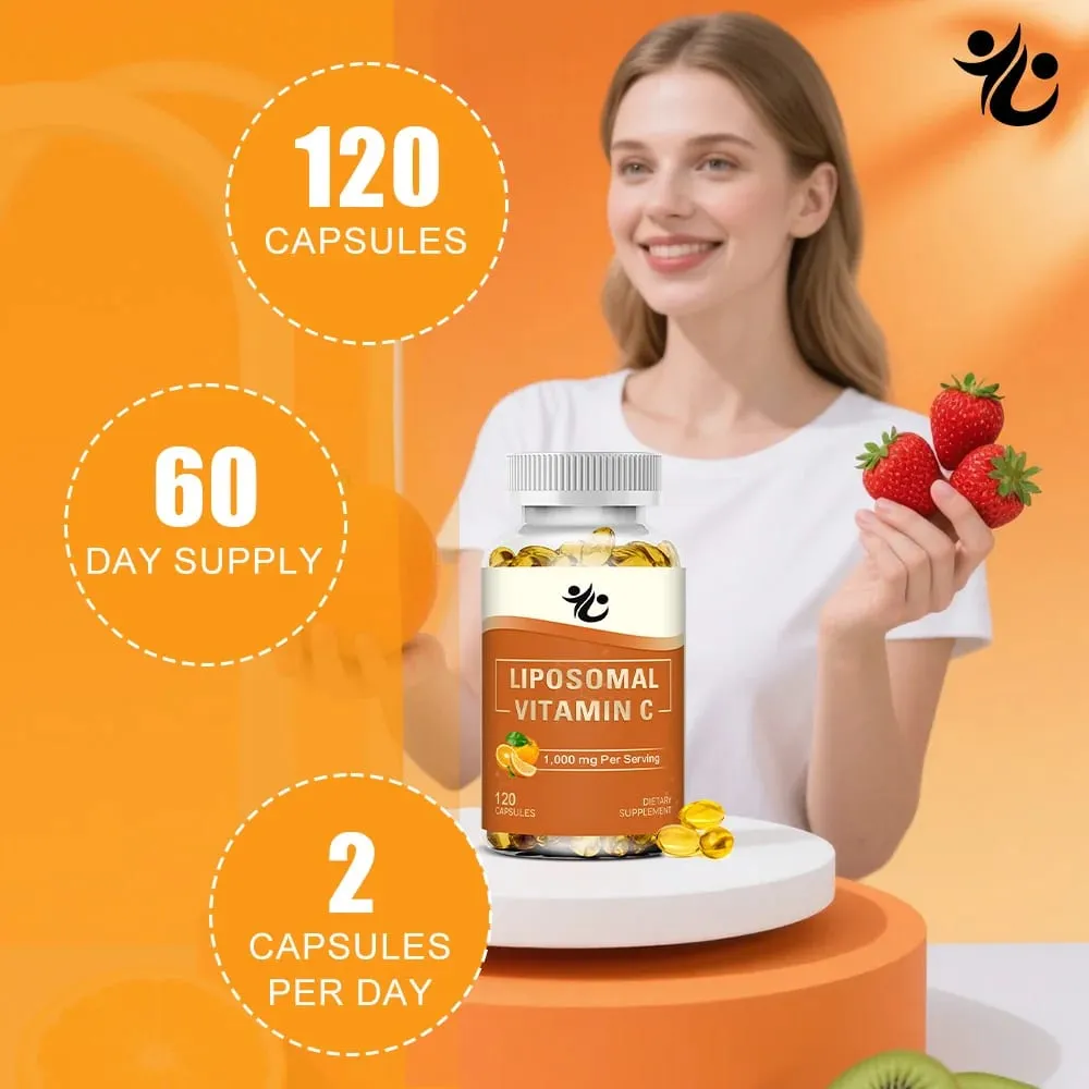 Liposomální vitamín C 1000 mg tobolky – podpora imunitní obrany produkce kolagenu záření pleti, kognitivní a oběhové zdraví