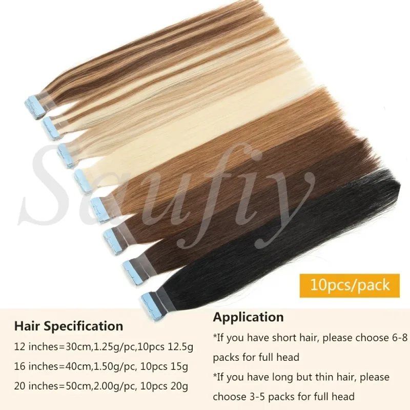 12-20inches Balayge Blonde Mini Tape in Human Hair Extensions Double Side Invisible Seamless Tape Ins Hair 10pcs/Pack Natural Straight Black Blonde Balayge Brown Mini Tape In Hair Extensions
