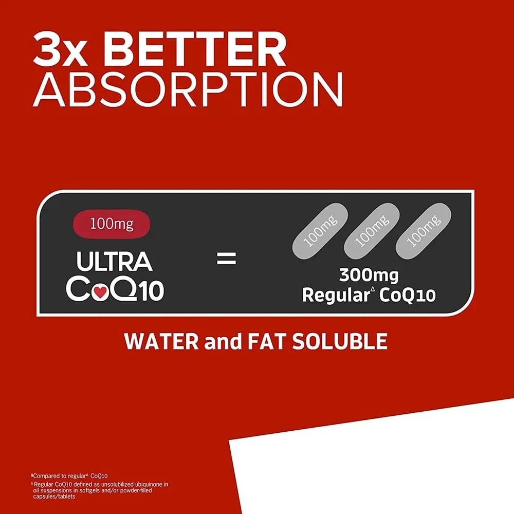 Ultra CoQ10 100 mg gélules 3x meilleure absorption antioxydant pour la santé cardiaque et l'énergie Coenzyme Q10 vitamines et suppléments — image 3