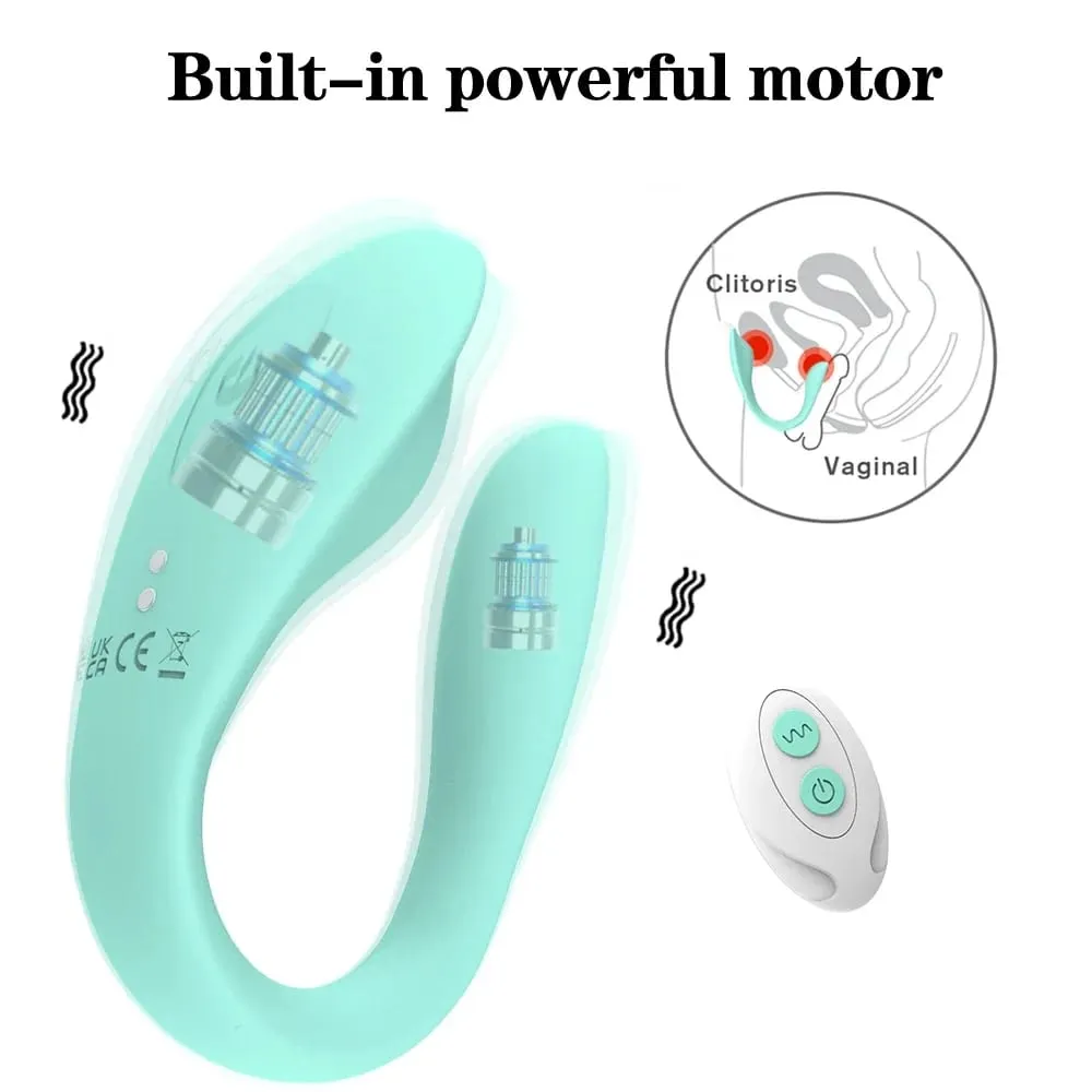 9 Speed U-Shape Wearable Vibrator Wireless Remote Dual Motors Clitoral & G Spot Stimulator Adult Sex Toy for Women
