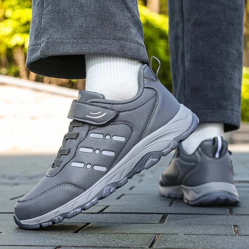 Men's Sneakers Waterproof Comfortable Durable Walking Shoes Classic Solid Color Outdoor Camping Casual Shoes Chunky Sneakers