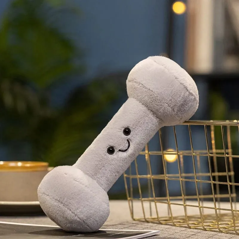20/23cm Cute Kettle-bell Dumbbell Plush Pillow Stuffed Smiling Face Fitness Sports Equipment Plushie Home Decor Men Gift — image 11