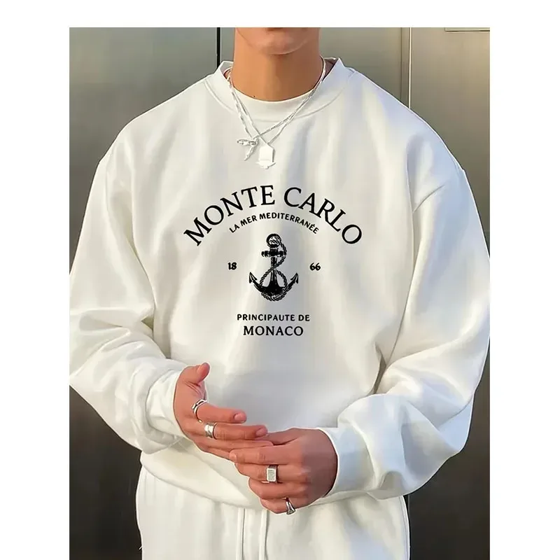 The new men's round-neck sweatshirt for Spring and Autumn 2026 is casual and comfortable with 3D letter pattern printing — image 10