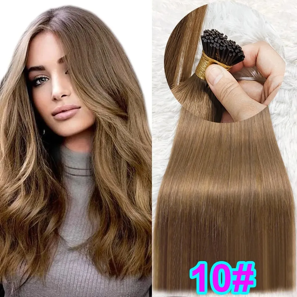 Human Hair I Tip 100% Human Hair Extensions Keratin Straight Brazilian Remy Human Hair Natural Capsule Hair Extension 30 Inch