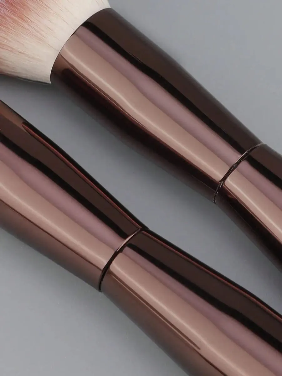 1/2 Face Makeup Brush Set Dual-Ended Makeup Brushes For Foundation Contour Powder Blush Highlighter And Concealer