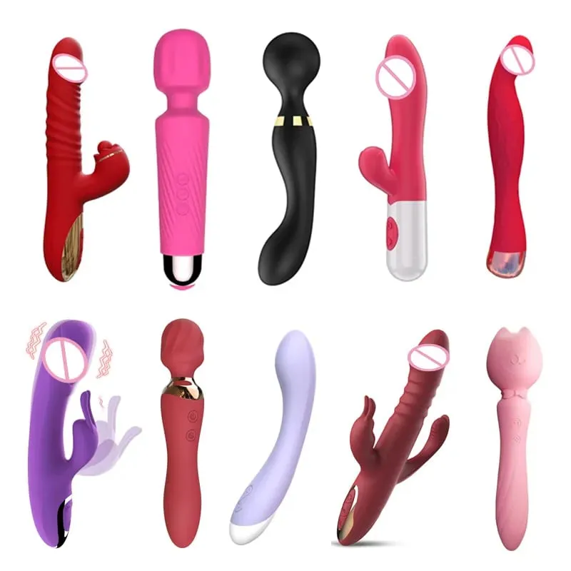Sex Toys Vibrator Telescopic/Rabbit/Finger Digging G Spot Powerful vibrating AV Magic Wand Clitoris Stimulator Dildo Masturbator — image 1