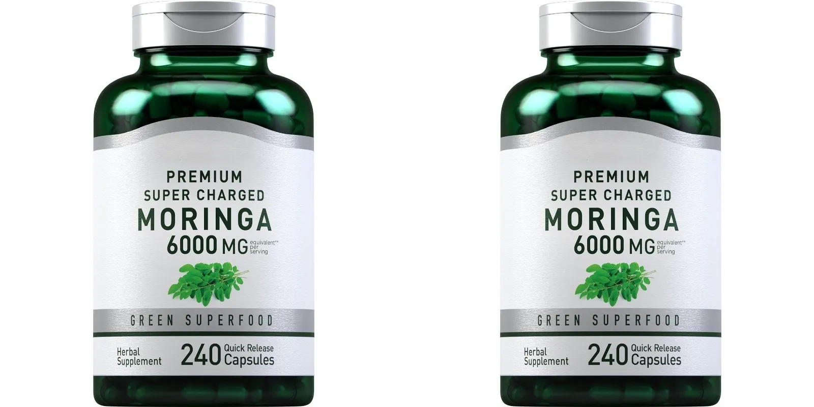 Moringa Oleifera Supplement 6000mg Concentrated Leaf Extract Supports Overall Health & Wellness Non-GMO 240 Capsules for adult
