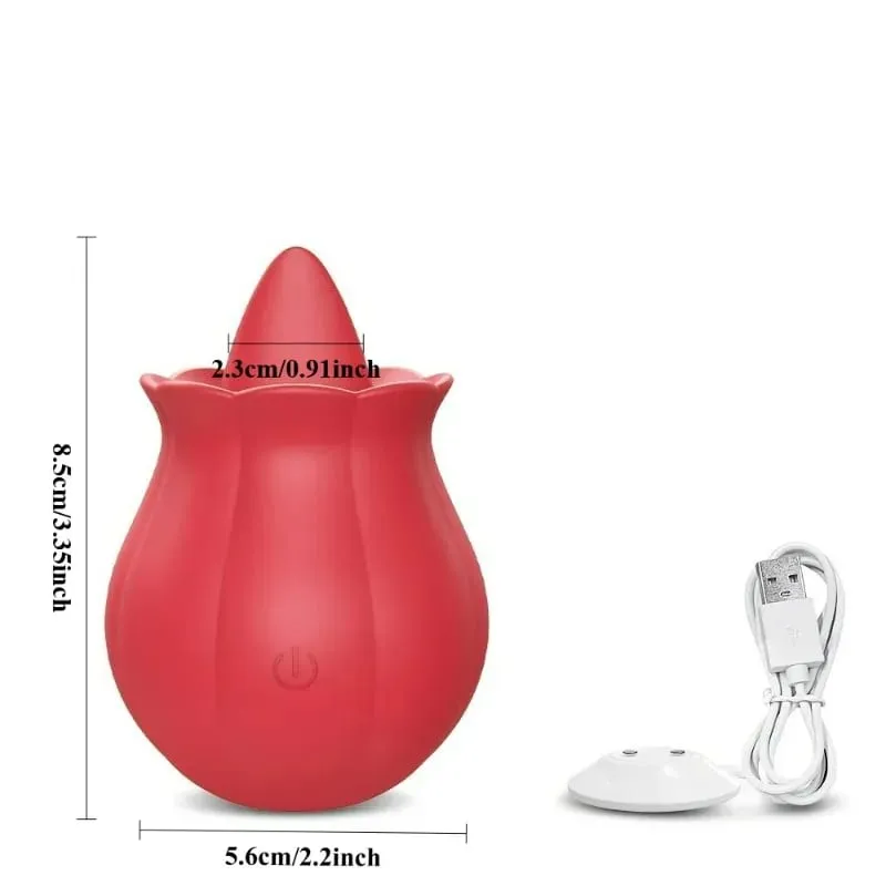 Powerful Tongue Vibrator Female Rose G Spot Oral Clitoris Stimulator Lick Vagin Massager Masturbation Adult Sex Toys for Women