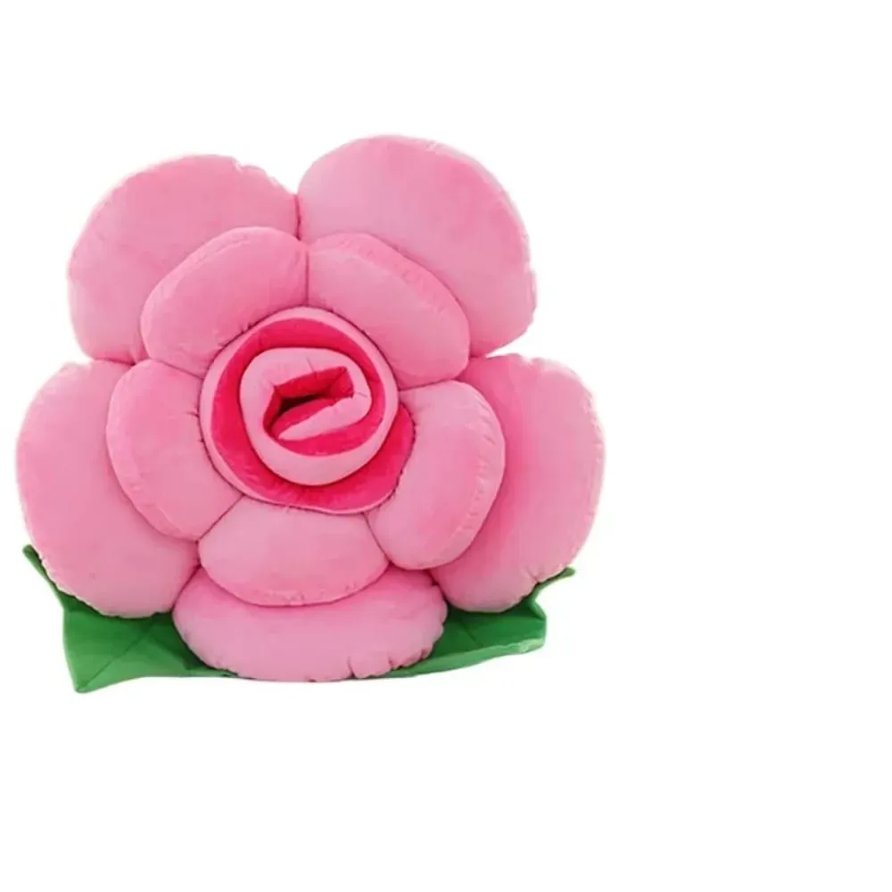 New Large Rose Shaped Pillow Simulated Plush Sofa Flower Cushion Colorful Car Interior Cushion Home Decor