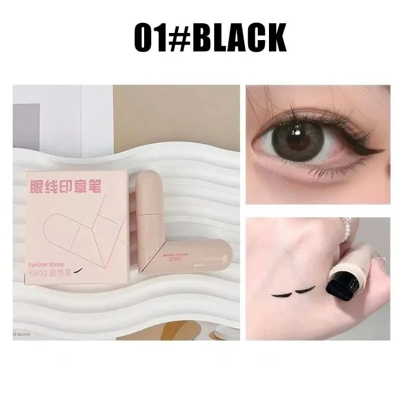 Waterproof Double-Wing Integrated Eyeliner Stamp - Sweat Proof & Long Lasting Easy to Use for Beginners Lazy Makeup Stencil