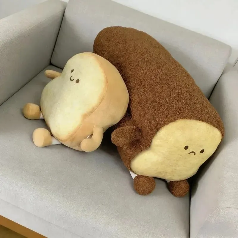 NEW Happy Sad Toast Plush Toy Sleeping Baby Stuffed Pillow Sofa Back Cushion Children Baby Birthday Present Gift Home Decor