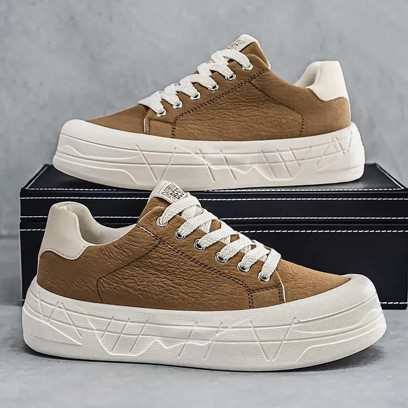 Fall Fashion Men Athletic Shoes Height Increase Wear Resistant Soft Fabric Lining Casual Sneakers for Leisure