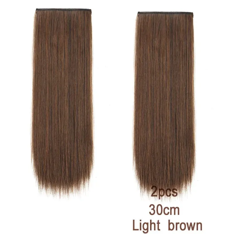 2pcs Synthetic Overhead Hair Clip Style Hair Invisible Extension Increases Hair Volume Hair The Top of Hairpiece for Women