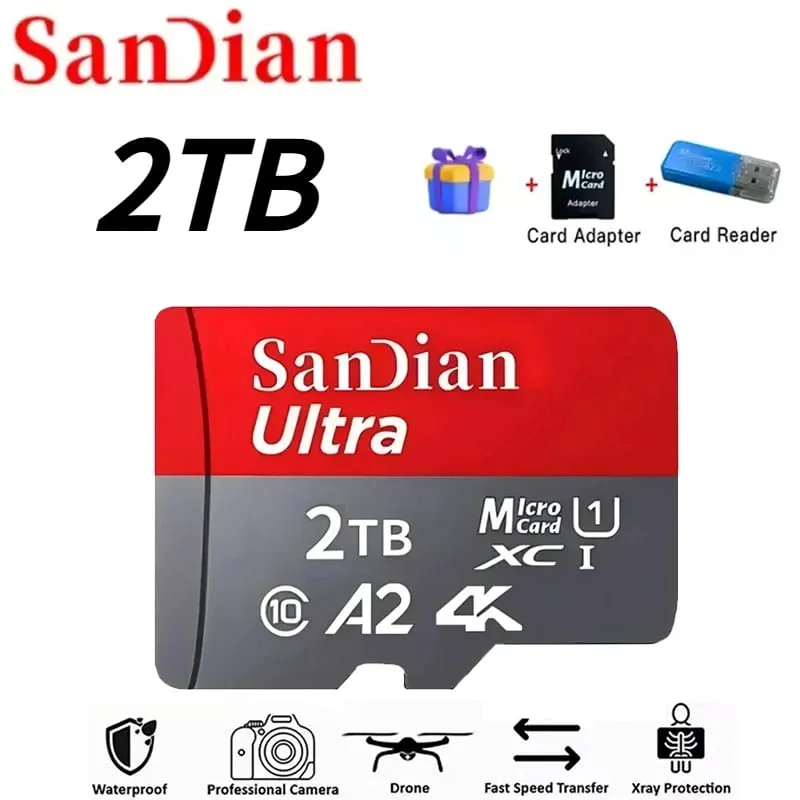 High-Speed 128GB Micro TF Card Class10 256GB Flash Card 512GB Memory Card for Smartphone Tablet