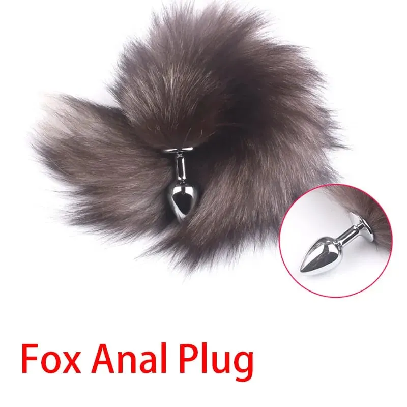 Sexy Fox Tail Anal Plug Erotic Accessory Stainles Steel Anal Plug For Women Adult Sex Toys Butt Plug Cosplay Couples Adult Games
