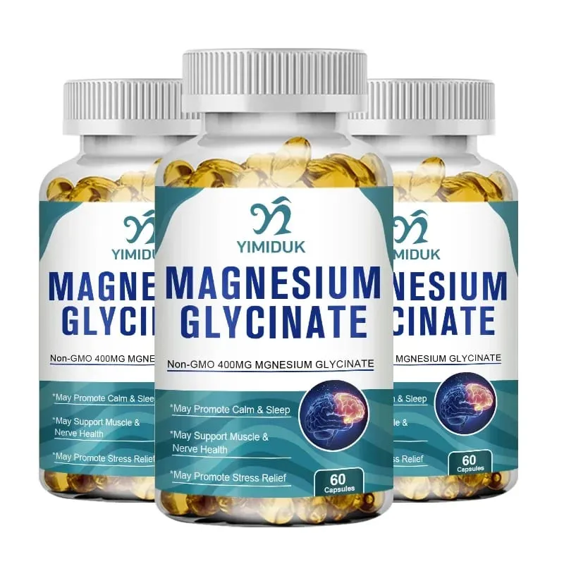 Yimiduk Pure Magnesium Glycinate Supplement na may Vitamin B6 para sa Panlaban sa Fatigue Cramps at Heart Health Binabawasan ang Anxiety Vegan