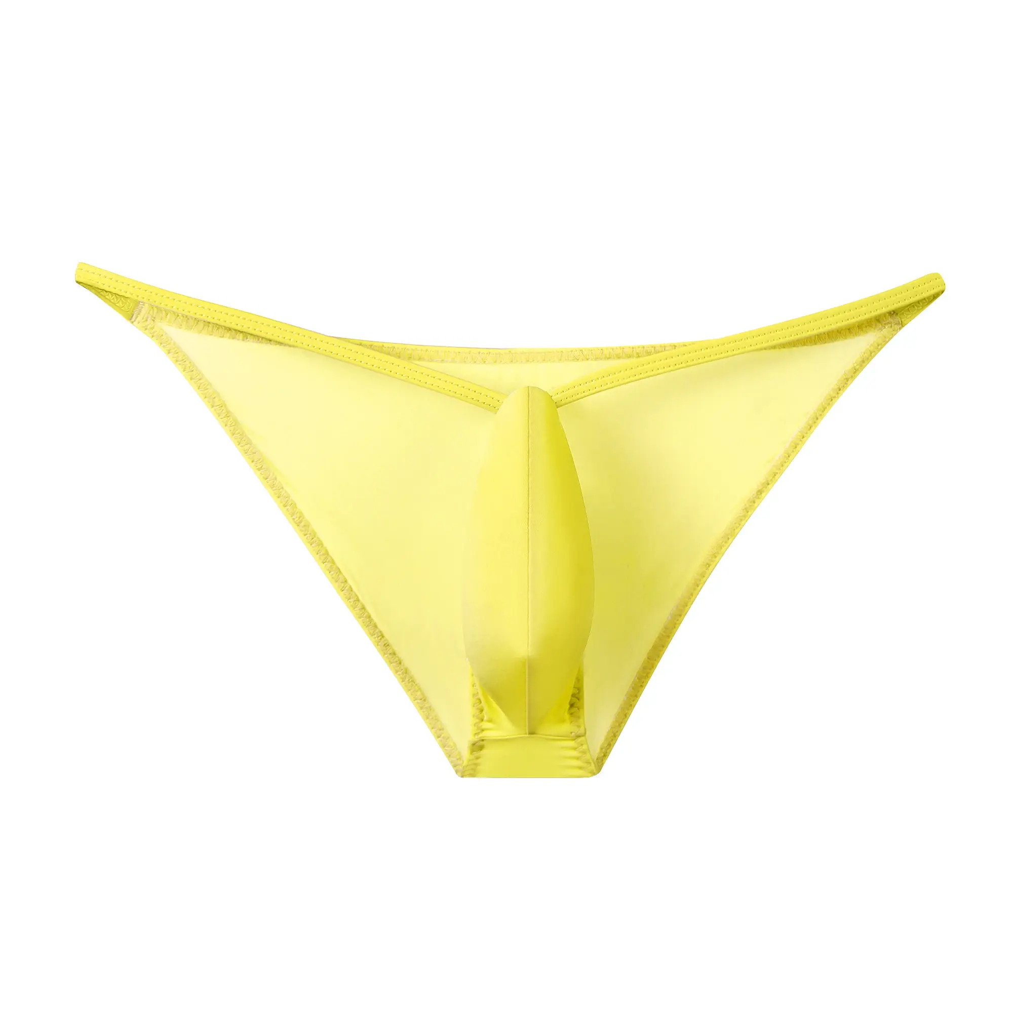 New Novelty Sexy Upturned Men's Briefs Ice Silky Low Rise Thin Belt Underwear Male Stretch Panties Solid Tight Underpants — image 5
