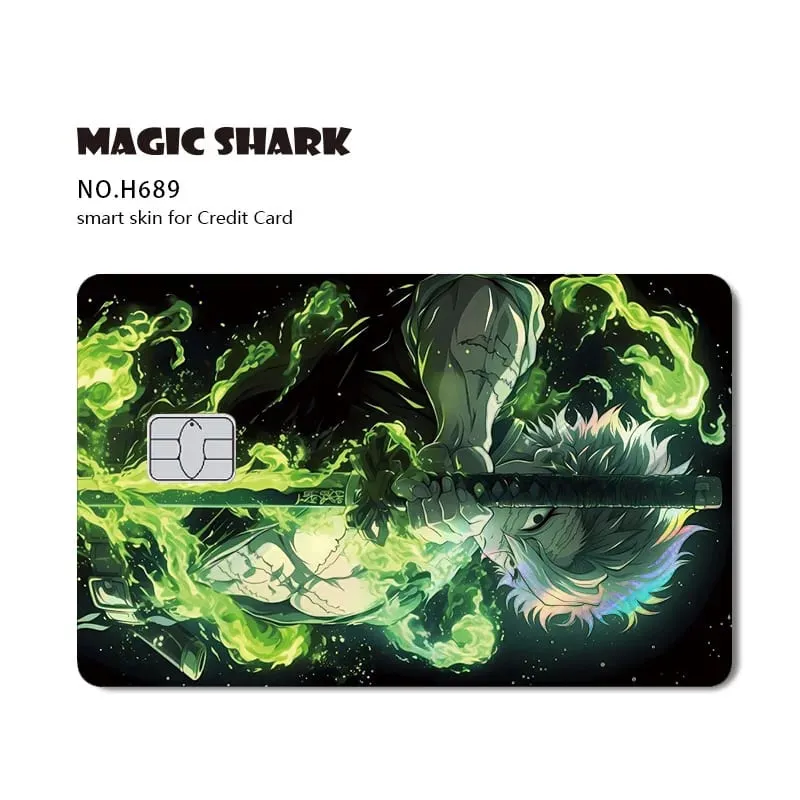 Magic Shark 2026 New Hot Demon Slayers Anime Shinny Holographic Laser Skin Cover Sticker Film for Debit Credit Bank Card