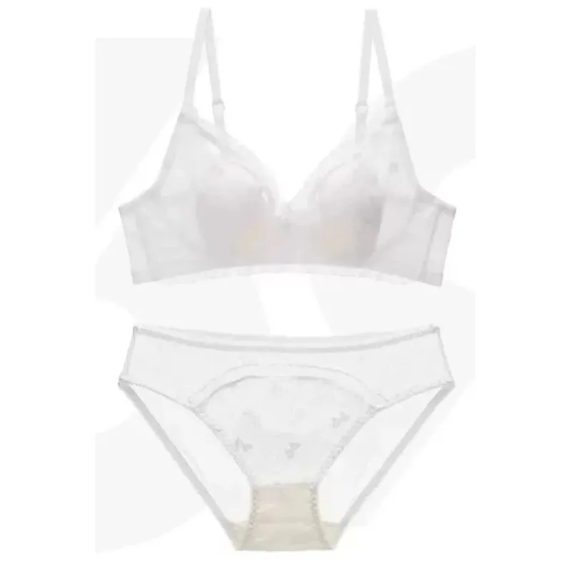 New Arrival Sweet French Lace Embroidery Bra Sexy Wireless Thin Cup Rabbit Ear Minimizer For Big Breasts Everyday Lingerie S-XL