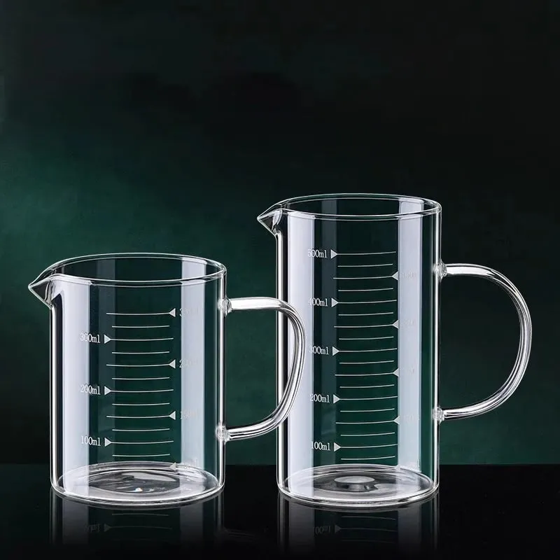1/2pcs Glass Measuring Cup With Handle Heat-resistant Laboratory Beaker Kitchen Milk Coffe Measuring Mug 250/350/500/1000ml — image 6