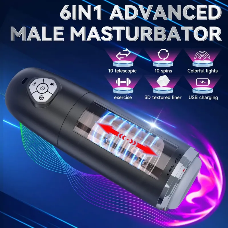 Automatic Telescopic Rotating Male Masturbator Cup Pussy Real Vagina Masturbation Blowjob Adults Sex Machines Sex Toys for Men