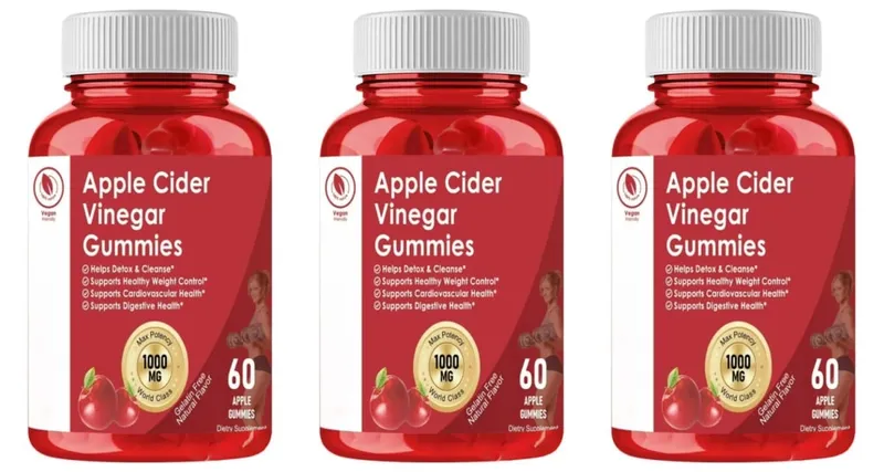 Apple Cider Vinegar Gummies Support Metabolism Digestive Health with Vitamin B12 & Folate – 60 Gummies