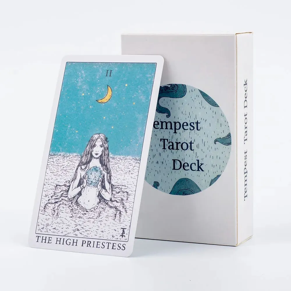 Ozean-Themen-Tarot-Deck „Sturm“, Wahrsagungsset mit 78 Karten, 10,4 x 6,1 cm, wunderschön gestaltet für Brettspiele und Tarot-Lesen — image 1