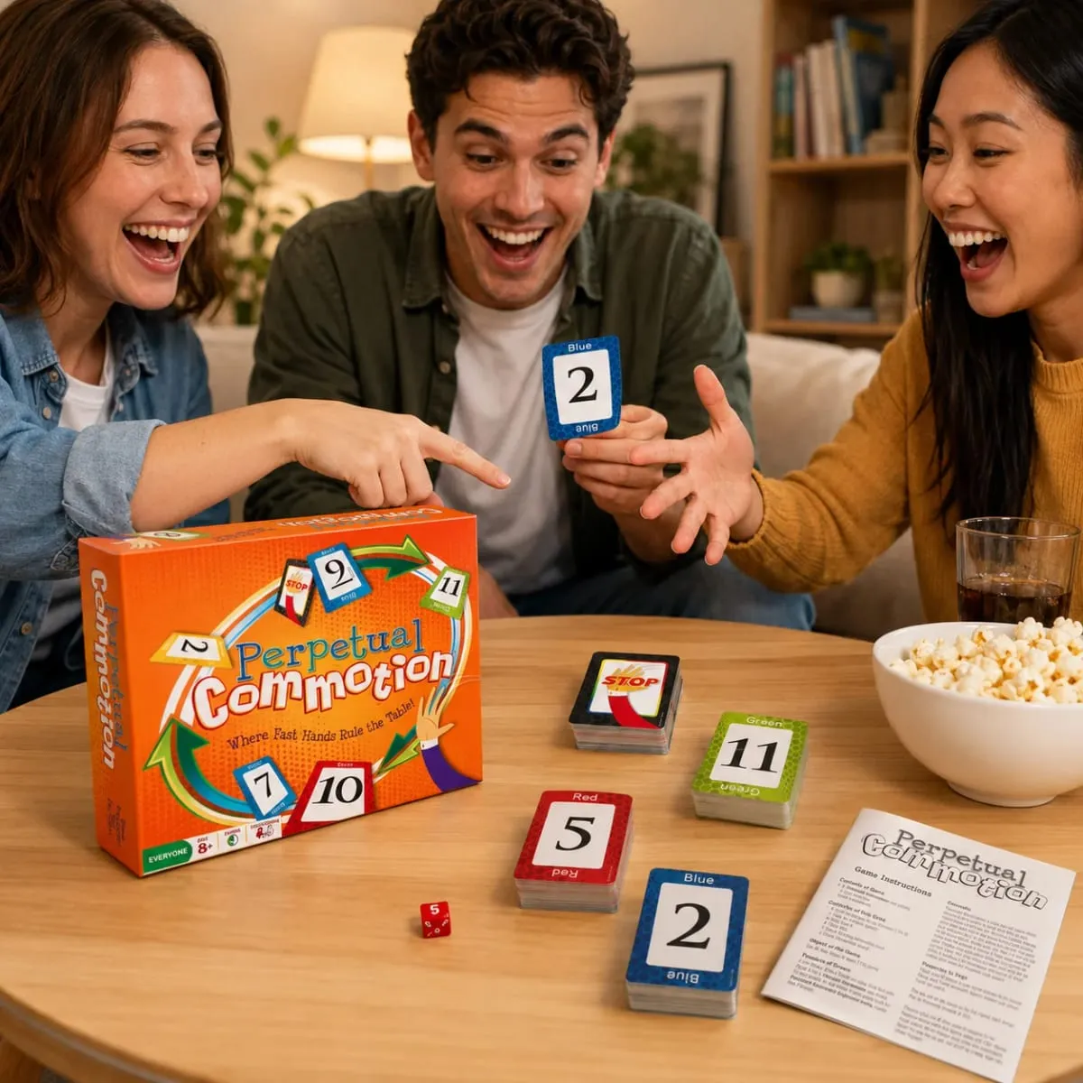 Perpetual Commotion Fast Hands Number Card Game Family Party Strategy Reaction Game English Version 2026 New Model