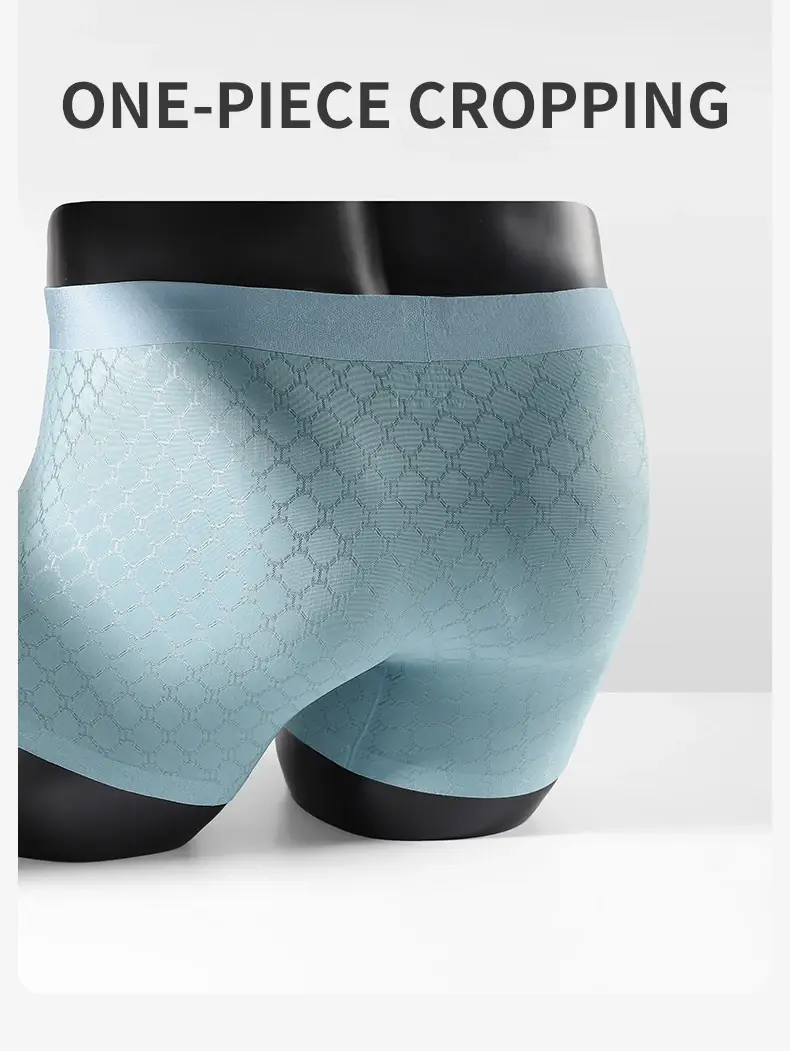 Miiow 3 pçs sem costura de seda gelo boxer roupa interior masculina verão malha respirável calcinha antibacteriana homem cuecas boxers — image 8
