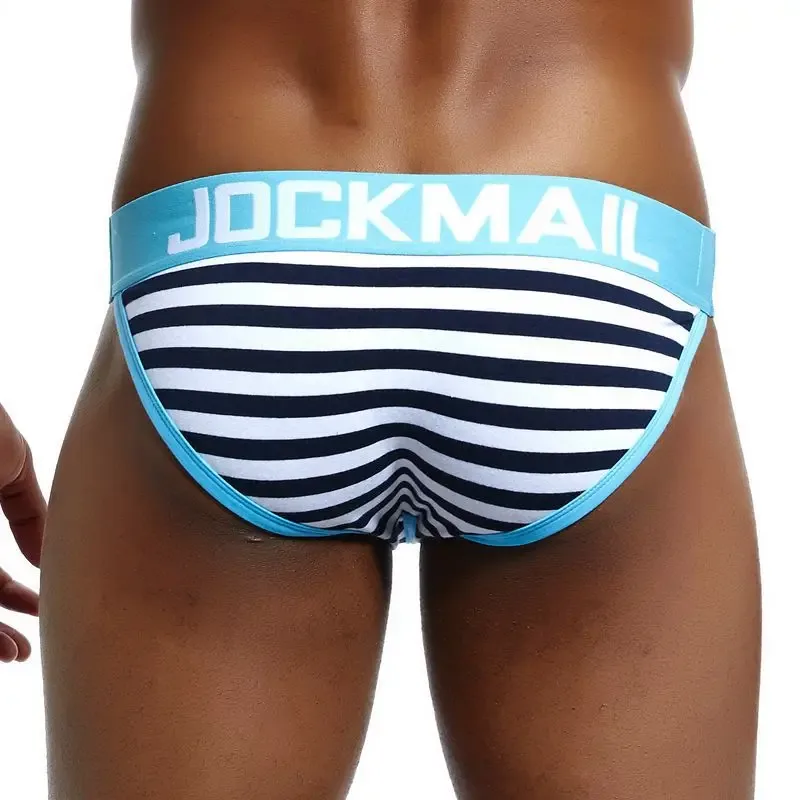 Quần Đùi Nam Cổ Cao Jockmail Cotton, Quần Lót Sọc Cho Nam, Mềm Mại Và Thoải Mái, Gay Cueca